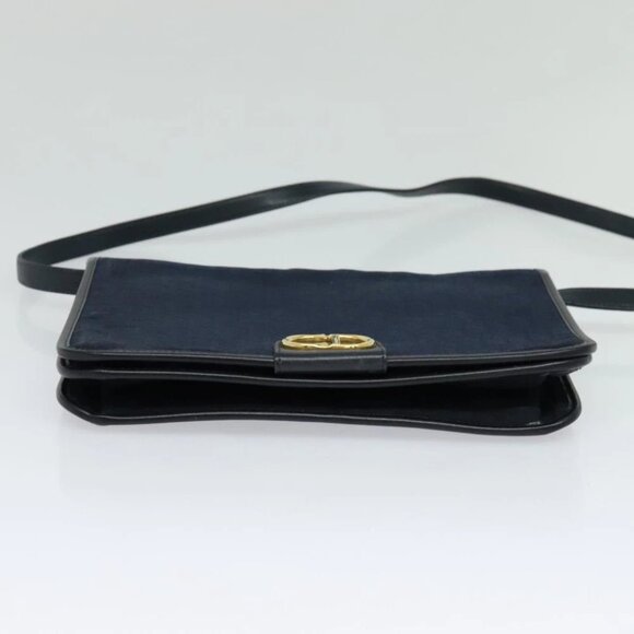 Christian Dior Trotter Canvas Shoulder Bag Navy Gold Auth ep8528 - Picture 6 of 15